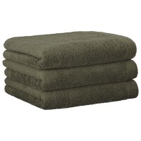 CAWÖ Gästetuch, 3er Pack - Lifestyle, Walkfrottier, Baumwolle, einfarbig Grün 30x50cm
