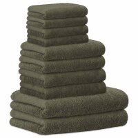 CAWÖ Handtuch Set, 10-tlg. - Lifestyle, 2x Duschtuch, 4x Handtuch, 4x Gästetuch Grün Set