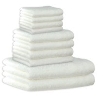 CAWÖ Handtuch Set, 10-tlg. - Lifestyle, 2x Duschtuch, 4x Handtuch, 4x Gästetuch Weiß Set