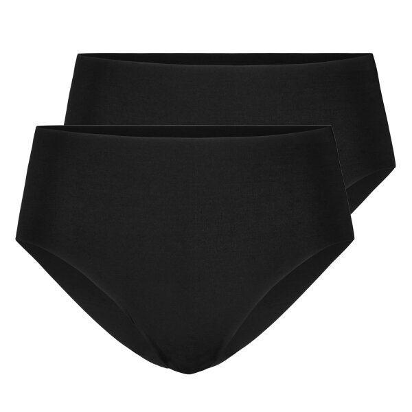 CALIDA Women Midi Briefs pack of 2 - Natural Skin, Underwear, Plain Colour Black 36/38 (UK 10/12)