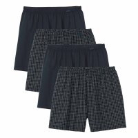 CALIDA Men Woven Boxer Shorts, 4-Pack - Prints Benefits, Cotton, Single Jersey Darkblue/White L (Large)