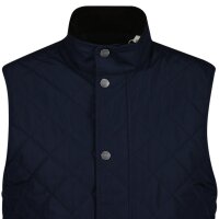 GANT Men Quilted Waistcoat - CLASSIC QUILTED VEST, zip fastening, stand-up collar Blue L (Large)