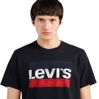 Levis Herren T-Shirt 2er Pack - "Sportswear Logo Graphic Tee", Rundhals, Baumwolle Schwarz M