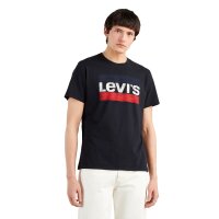 Levis Herren T-Shirt 2er Pack - "Sportswear Logo Graphic Tee", Rundhals, Baumwolle Schwarz M