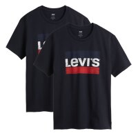 Levis Mens T-Shirt 2 pack - ‘Sportswear Logo Graphic Tee’, Round Neck, Cotton Black M (Medium)