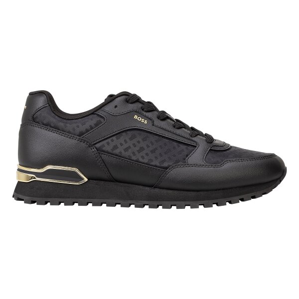 BOSS Herren Sneaker - Parkour-L Runn nmnal, Turnschuh, Material-Mix, Logo Schwarz EUR 41