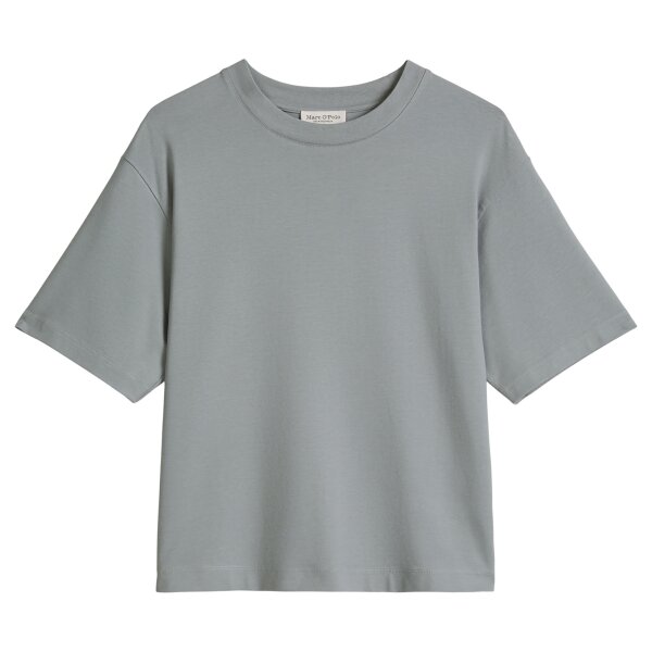 Marc OPolo womens T-shirt, short-sleeved – round neck, loose fit, cotton-modal blend Grey L (Large)