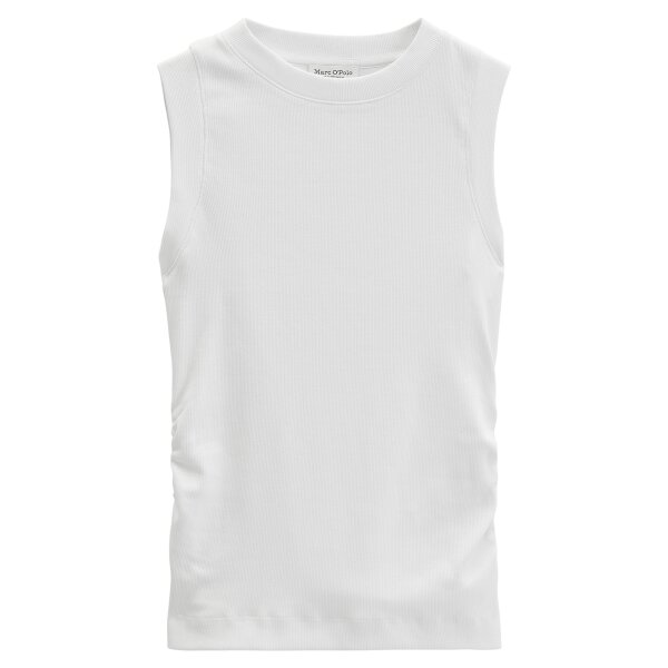 Marc OPolo Damen Tank-Top - Taillen-Raffung, Rippjersey, Slim Fit, Baumwoll-Stretch Weiß XS