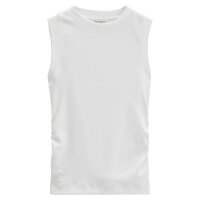 Marc OPolo Damen Tank-Top - Taillen-Raffung, Rippjersey, Slim Fit, Baumwoll-Stretch Weiß XS