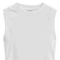 Marc OPolo Womens Tank Top - Gathered waist, ribbed jersey, slim fit, stretch cotton White XS (X-Small)