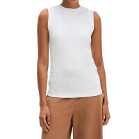 Marc OPolo Womens Tank Top - Gathered waist, ribbed jersey, slim fit, stretch cotton White XS (X-Small)