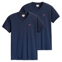 Levis Herren T-Shirt 2er Pack - Original Housemark Tee, V-Ausschnitt, Baumwolle Dunkelblau M
