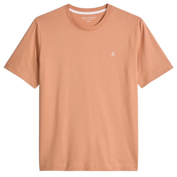 Marc OPolo Mens T-shirt - Small logo, regular fit, cotton, logo print, plain Faded Coral M (Medium)