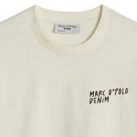 Marc OPolo Denim Mens T-shirt, short sleeves – round neck, front and back print, lobster, relaxed fit White (Silky White) L (Large)