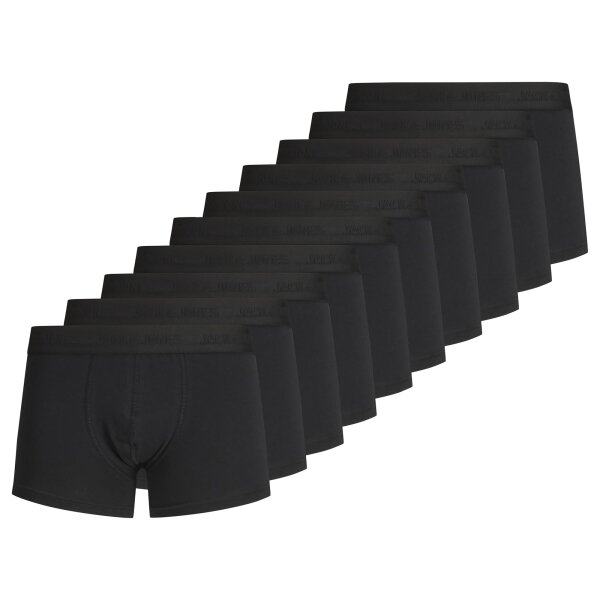 Jack & Jones Mens Boxer Shorts, 10-Pack -  JACTONE IN TONE TRUNKS, Cotton Stretch Black S (Small)