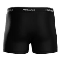 HUDDLE Herren Boxershorts, 3er Pack - Baumwollmischung, Logobund, einfarbig Schwarz M