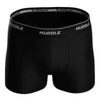 HUDDLE Men’s Boxer Shorts, 3-Pack – Cotton Blend, Logo Waistband, Solid Color Black M (Medium)