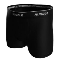 HUDDLE Men’s Boxer Shorts, 3-Pack – Cotton Blend, Logo Waistband, Solid Color Black M (Medium)