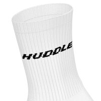 HUDDLE Unisex Socks, 6-Pack – Basic, Logo, Crew, Sports Socks, Solid Color White 35-38 (3-5 UK)