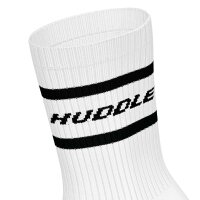 HUDDLE Unisex Socken, 6er Pack - Streifen, Logo, Crew, Sportsocken, einfarbig Weiß 35-38