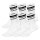 HUDDLE Unisex Socken, 6er Pack - Doppelstreifen, Logo, Crew, Sportsocken, einfarbig Weiß 35-38