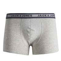 JACK&JONES Jungen Boxershorts, 10er Pack - JACOLIVER TRUNKS, Baumwoll-Stretch, Logobund Grau/Blau/Grün/Rot 128