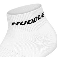 HUDDLE Unisex Quarter Socks, 6-Pack - Basic, Logo, Quarter, Sports Socks, Solid Color White 35-38 (3-5 UK)