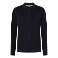 JOOP! Mens Knit Shirt - Aco, Button-Through, Cotton Blend, Chest Pocket, Solid Color Dark Blue M (Medium)