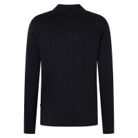 JOOP! Mens Knit Shirt - Aco, Button-Through, Cotton Blend, Chest Pocket, Solid Color Dark Blue M (Medium)
