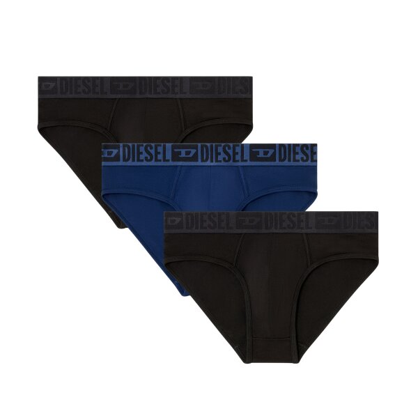 DIESEL Men Briefs, 3-pack - UMBR-ANDRETHREEPACK, briefs, cotton stretch, plain Black/Blue M (Medium)