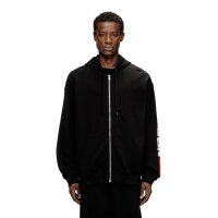 DIESEL Mens Sweat Jacket - S-BOXT-ZIP-HOOD-DIV, hooded, solid color Black M (Medium)