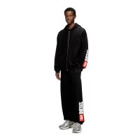 DIESEL Mens Sweat Jacket - S-BOXT-ZIP-HOOD-DIV, hooded, solid color Black M (Medium)