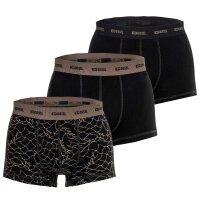 DIESEL Herren Boxershorts, 3er Pack - DAMIEN-UTLT, Trunks, Cotton Stretch, Print Schwarz/Braun M
