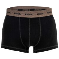 DIESEL Herren Boxershorts, 3er Pack - DAMIEN-UTLT, Trunks, Cotton Stretch, Print Schwarz/Braun M