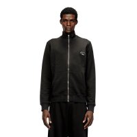 DIESEL mens sweat jacket with stand-up collar - S-GINN-ZIP-IOD, kangaroo pocket, Fleece, solid color Black M (Medium)