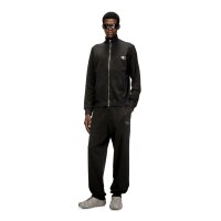 DIESEL mens sweat jacket with stand-up collar - S-GINN-ZIP-IOD, kangaroo pocket, Fleece, solid color Black M (Medium)