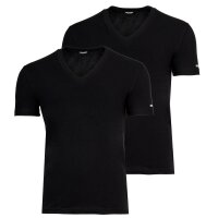 DSQUARED2 Herren T-Shirts, 2er Pack, V-Neck - TWIN-PACK V-NECK T-SHIRT, Cotton Stretch Schwarz M