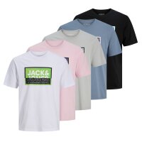JACK&JONES Mens T-shirts, 5-pack - JCOLOGAN SUMMER...