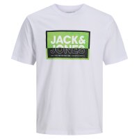 JACK&JONES Herren T-Shirts, 5er Pack - JCOLOGAN SUMMER PRINT, Rundhals, Baumwolle Rosa/Weiß/Schwarz S