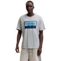 JACK&JONES Herren T-Shirts, 5er Pack - JCOLOGAN SUMMER PRINT, Rundhals, Baumwolle Rosa/Weiß/Schwarz S