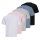 JACK&JONES Herren T-Shirts, 5er Pack - JCOLOGAN SUMMER PRINT, Rundhals, Baumwolle Rosa/Weiß/Schwarz S