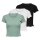 ONLY Women T-shirt Pack of 3 - ONLEMMA SHORT TOP, round neck, cropped, ribbed, plain colour White/Black/Light green XS (X-Small)