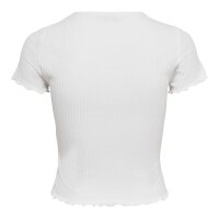 ONLY Damen T-Shirt 3er Pack - ONLEMMA SHORT TOP, Rundhals, Cropped, gerippt, einfarbig Weiß XS