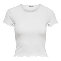 ONLY Damen T-Shirt 3er Pack - ONLEMMA SHORT TOP, Rundhals, Cropped, gerippt, einfarbig Weiß XS