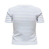 ONLY Damen T-Shirt 3er Pack - ONLLUPE STRIPE TEE, Kurzarm, Rundhals, Slim Fit, Streifen Weiß/Blau L