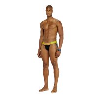 DIESEL Men Jockstraps, 3-pack - JOCKY-D-POP, logo waistband. Cotton stretch Black/Yellow/Pink M (Medium)
