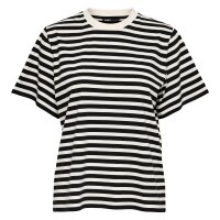 ONLY Women T-shirt Pack of 2 - ONLLIVINA LIFE STRIPE TEE, short sleeves, round neck, stripes Black/White M (Medium)