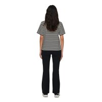 ONLY Women T-shirt Pack of 2 - ONLLIVINA LIFE STRIPE TEE, short sleeves, round neck, stripes Black/White XL (X-Large)