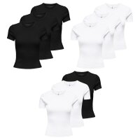 ONLY Damen T-Shirt 3er Pack - ONLVAL LIFE O-NECK TOP,...