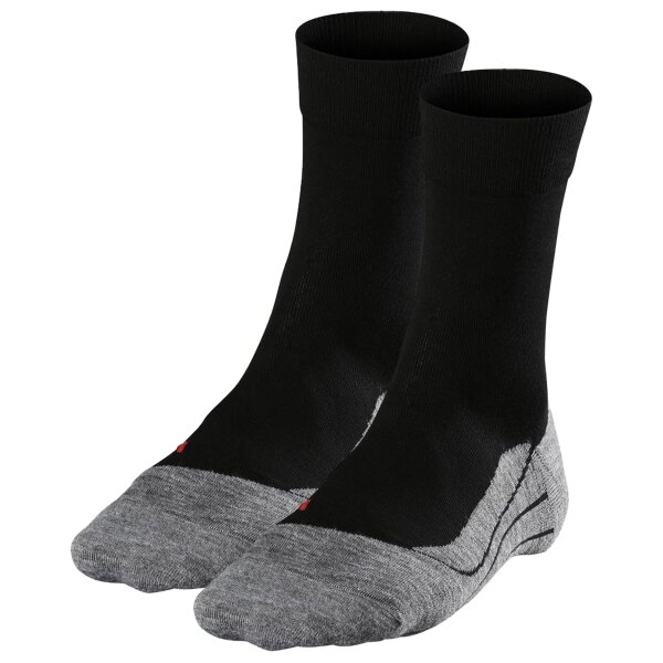 FALKE Herren Ergonomic Fitness Lauf Socken, Sport System 2er Pack - RU4 Sportsocken Schwarz/Grau (3010) 39-41 (5.5-7.5 UK)